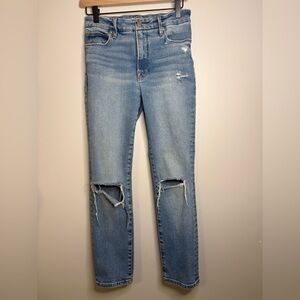 Women’s Good American Good Classic High Rise distressed Blue Jeans size 2/26
